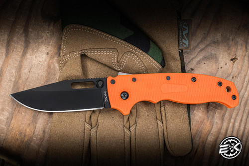 Demko Knives AD20.5 Shark Lock Folding Knife Orange Grivory 3" AUS-10A Clip Point