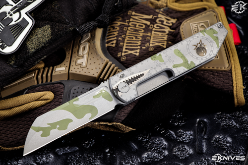 D Rocket Design Revenge "Fukushu" Bomb Boy Front Flipper Titanium 3" M390