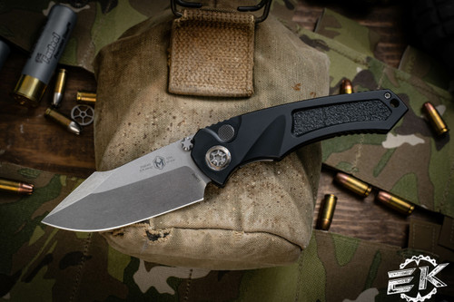 Heretic Knives "Pariah" Dual Action Folding Knife Black 4" Stonewash H048-2A (Preowned)