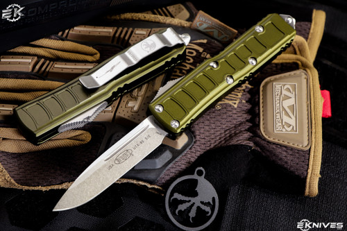 Microtech UTX-85 II Stepside OTF Automatic Knife 3" Drop Point Stonewash 231II-10ODS