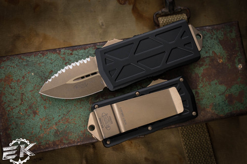  Microtech Exocet Money Clip OTF Cali Legal Knife Black 1.9" Bronze Dagger 157-13