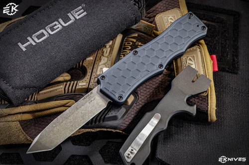 Hogue Knives Exploit OTF Automatic Knife Matte Gray 3.5" S30V Tanto Stonewash 34042