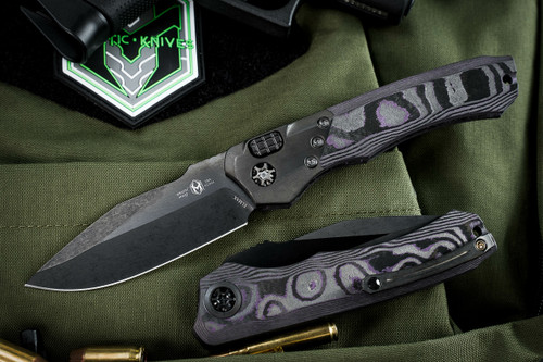 Heretic Knives "Wraith" Automatic Knife DLC/Purple Camo Carbon Fiber 3.6" Drop Point DLC H000-6A-PUCF