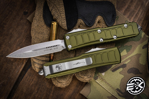 Microtech UTX-85 II Stepside OD Green OTF Automatic Knife 3" Dagger Stonewash 232II-10ODS