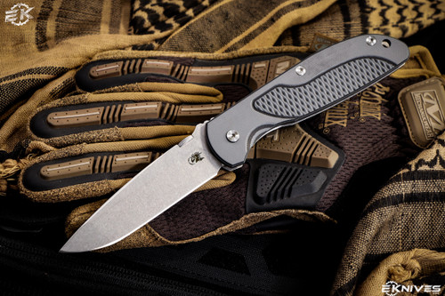 Rick Hinderer Knives FireTac Spanto Folding Knife Grey/Black G10 3.6" Stonewash