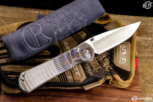 Chris Reeve Knives Large Sebenza 31 Left-Hand Unique Graphic Titanium 3.6" Drop Point L31-1401