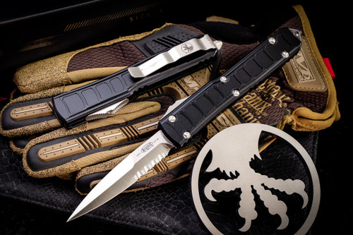 Microtech Ultratech II Stepside OTF Automatic Knife Black 3.4" Bayonet Satin Serrated 120II-5S