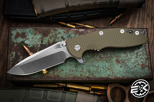 Rick Hinderer Knives XM-18 3.5" Spanto Knife OD Green G10, S45VN Stonewash