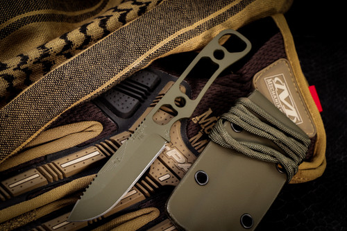 Hawk Creek Armory "Savage Lite" Skeletonized Fixed Blade OD Green Cerakote