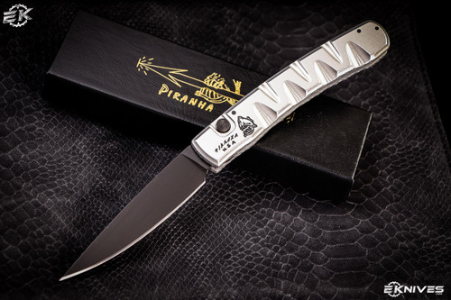 Piranha "Virus" Automatic Knife Silver 3.25" Black P15-ST