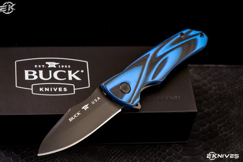 Buck 842 Sprint Ops Pro Folding Knife Blue/Black G10 3.1" S30V Black Drop Point