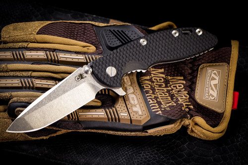 Rick Hinderer Knives XM-18 3.5" Spanto Knife Black G10, Stonewash