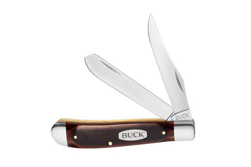 Buck 382 Trapper Slip Joint Knife Woodgrain 3.5" 420J2 Multi Blade Satin