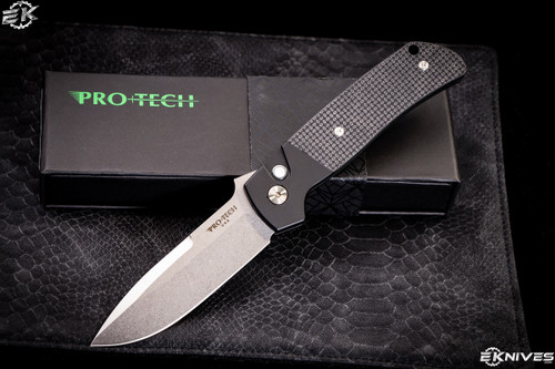 ProTech Terzuola ATCF Automatic Knife Textured Black G10 3.5" Magnacut Stonewash BT2714