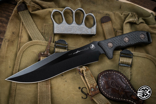 Microtech Arbiter Carbon Fiber Fixed Blade Knife Bronze Accents 8.5" DLC 104-1DLCCFS 