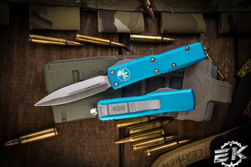 Microtech UTX-85 OTF Automatic Knife Turquoise  3" Dagger Satin 232-4TQ