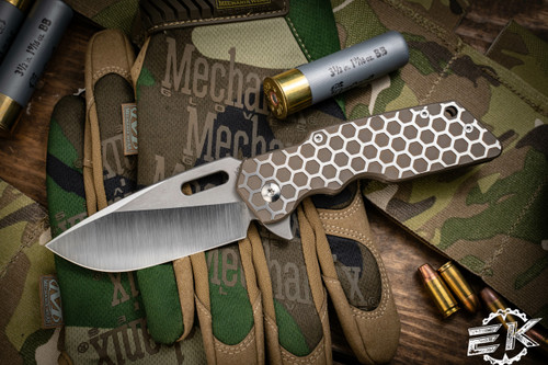 A2D Attn2Detail Mercantile Mark 1 "Large Folder" Titanium Two Tone Hex Anodized 3.75" Drop point