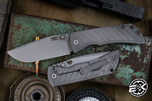 Mcnees Knives PM Mac 2 Titanium Fastback 3.5" Matte Stonewash