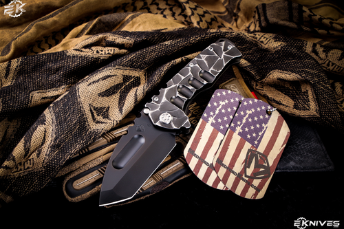 Medford Praetorian Ti Folding Knife PVD Brushed Silver "Stained Glass" 3.75" Drop Point