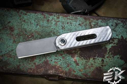 D Rocket Design Ovalmoon Titanium Swivel Knife 1.75" Blasted M390