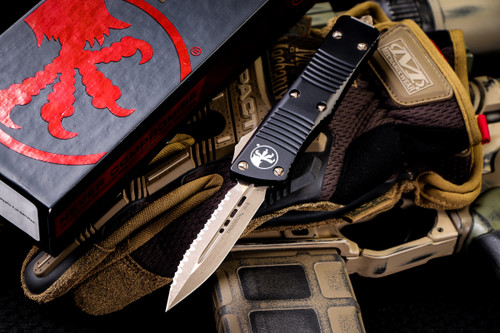 Microtech Troodon OTF Automatic D/E 3" Bronze Apocalyptic Serrated 138-15APS-PO
