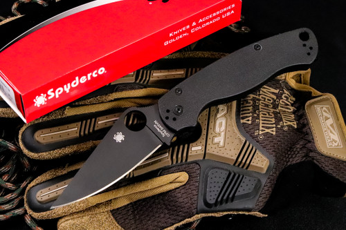 Spyderco Paramilitary 2 Folding Knife Black G10 3.4" CPM S45VN Black C81GPBK2