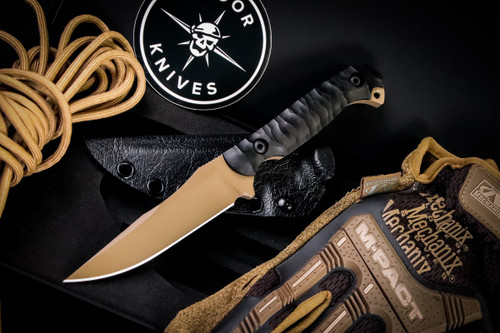 Toor Knives Krypteia Ebony Fixed Blade Knife 4" S35VN FDE Drop Point