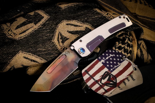 Medford Marauder-H Folding Knife Violet w/Faced Silver Flats 3.75" Vulcan Tanto
