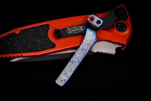 Maverick Customs Pocket Clip Titanium Tesla Anodized (Fits Microtech Socom Elite)