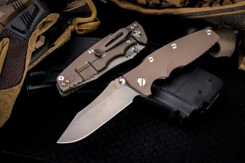Rick Hinderer Knives "EKclusive" EKlipse Non-Flipper 3.5" Spearpoint Knife FDE G10, Battle Bronze