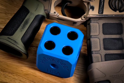 HiTex Gear Desktop Dice Pen Holder 2.25" Blue Cerakote Aluminum