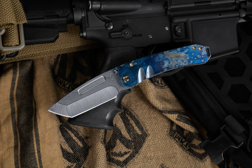 Medford Knives Midi Marauder Knife Flamed "Galaxy" Titanium 3.6" S35VN Tumbled Tanto