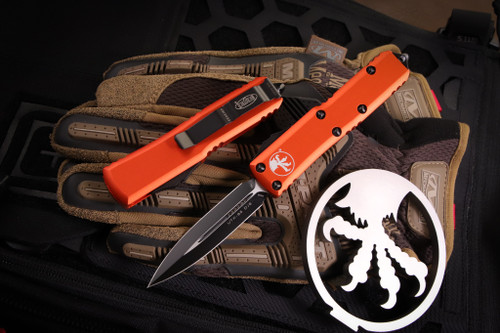 Microtech UTX-85 OTF Automatic Knife Orange 3.1" Dagger Black  232-1OR