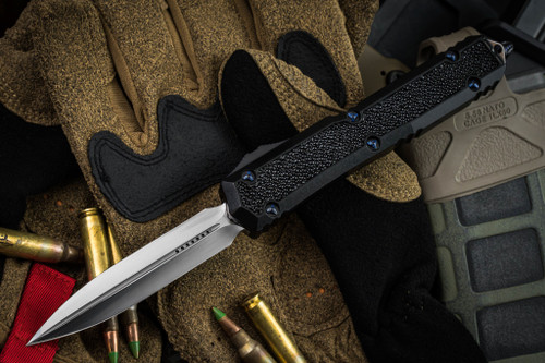 Marfione Custom Makora Stingray Inlay OTF Automatic Knife 3.25" Satin Rubbed Dagger