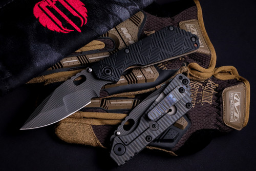 Mick Strider MSC Custom SnG G10/Flame Titanium 3.5" Grid Pattern Nightmare Grind