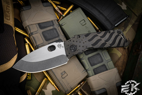 Medford TFF-1 Tactical Fighting Folder "Black & White" Flag Titanium 4.0" Tumbled