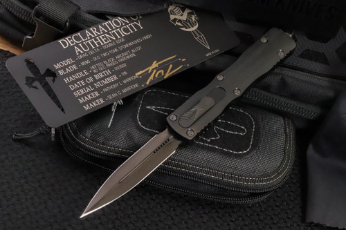 Marfione Custom "Dirac Delta" Black OTF Automatic Knife 3.75" Dagger DLC (Preowned)