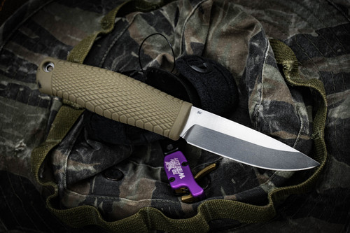 Benchmade Puukko Fixed Blade Knife Green Santoprene 3.75" Satin Drop Point 200