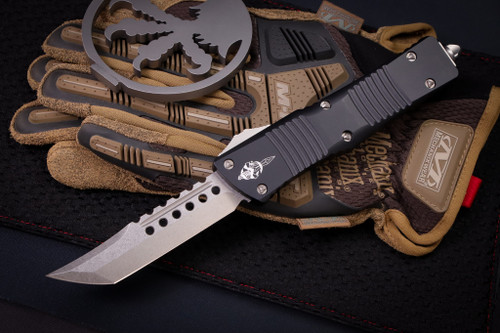 Microtech Combat Troodon OTF Automatic 3.8" Hellhound Tanto Stonewash 219-10