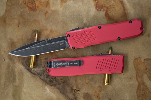 Guardian Tactical RECON-035 OTF Automatic Knife Red 3.3" Drop Point Dark Stonewash 94611