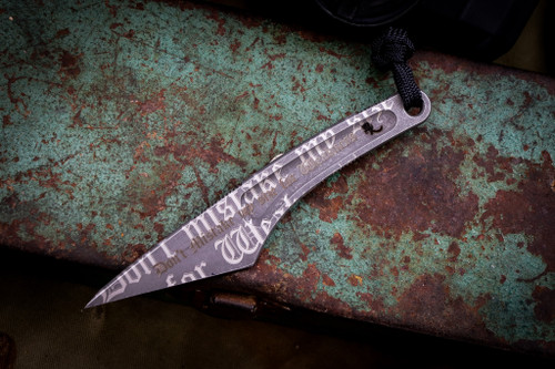 Bastinelli Knives Custom Kiridashi Engraved 2" Satin 