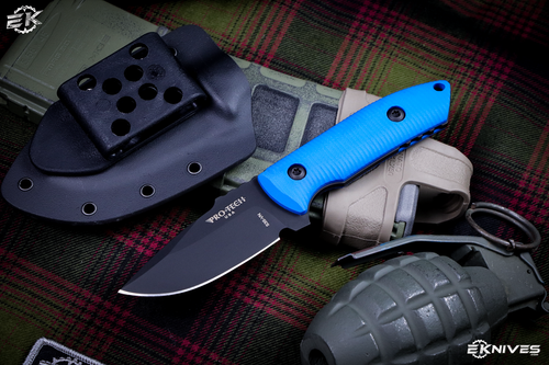 Protech SBR Blue Short Bladed Rockeye Fixed Blade Knife Textured G10 2.9" S35VN Black DLC LG501-BL