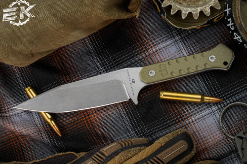 Blackside Customs Fedele X Fixed Blade Knife OD Green G10 4.5" N690C Stonewash BSC-FX