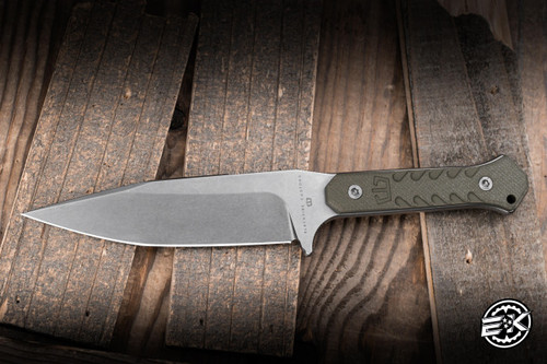 Blackside Customs Fedele X Fixed Blade Knife OD Green G10 4.5" N690C Stonewash BSC-FX