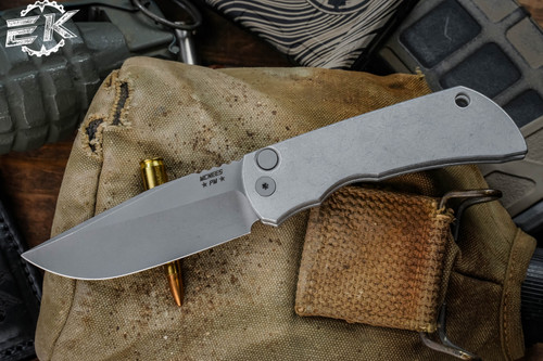 Mcnees Knives MAC 2 AutoMac Folding Knife Stonewash Aluminum 3.25" MagnaCut Stonewash