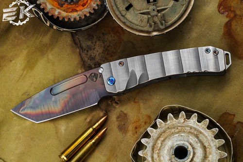 Medford Knives Midi Marauder Silver "Armadillo" Sculpted Ti 3.6" S45VN Vulcan Tanto