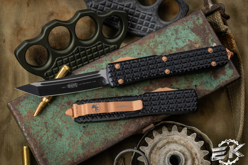 Microtech Tri-Grip Ultratech "EKnives EKclusive" Copper Cerakote OTF Knife 3.4" Black Tanto 123T-1CPEKS