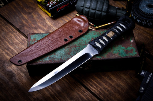 Joe Watson Yari Stingray Inlay Tsuka Wrap 5.25" Tanto Satin
