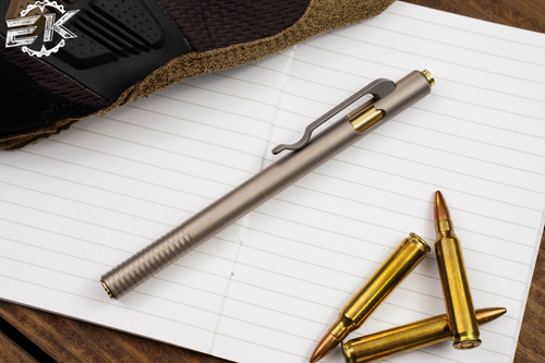 D Rocket Designs Kaze Clip Action Pen Titanium/Bronze 5.3" Titanium Clip