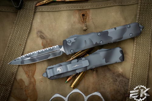 Microtech Ultratech OTF Automatic Knife Urban Camo 3.5" Dagger Serrated 122-3UCS